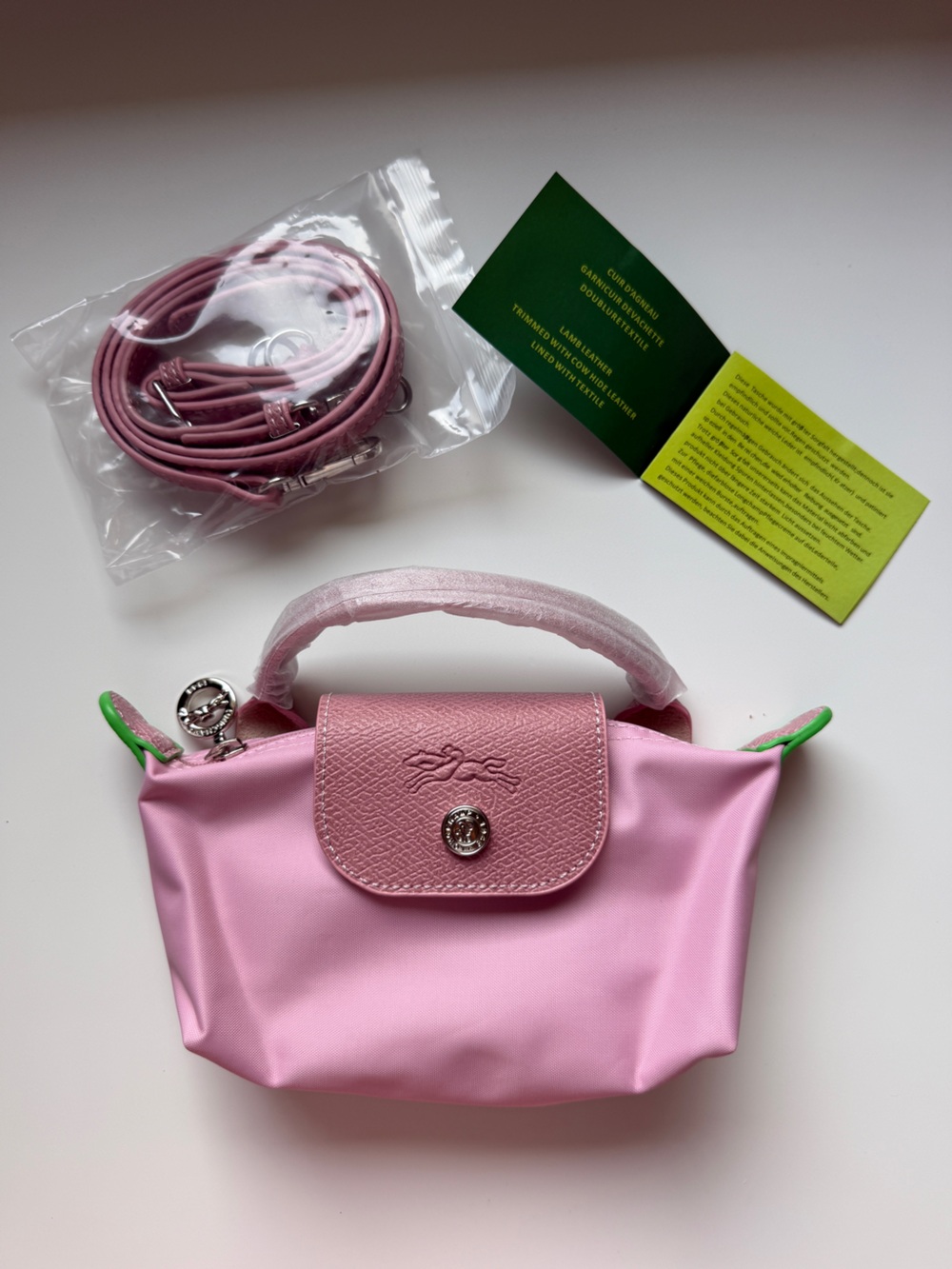 Longchamp Le Pliage Pink Mini Pouch